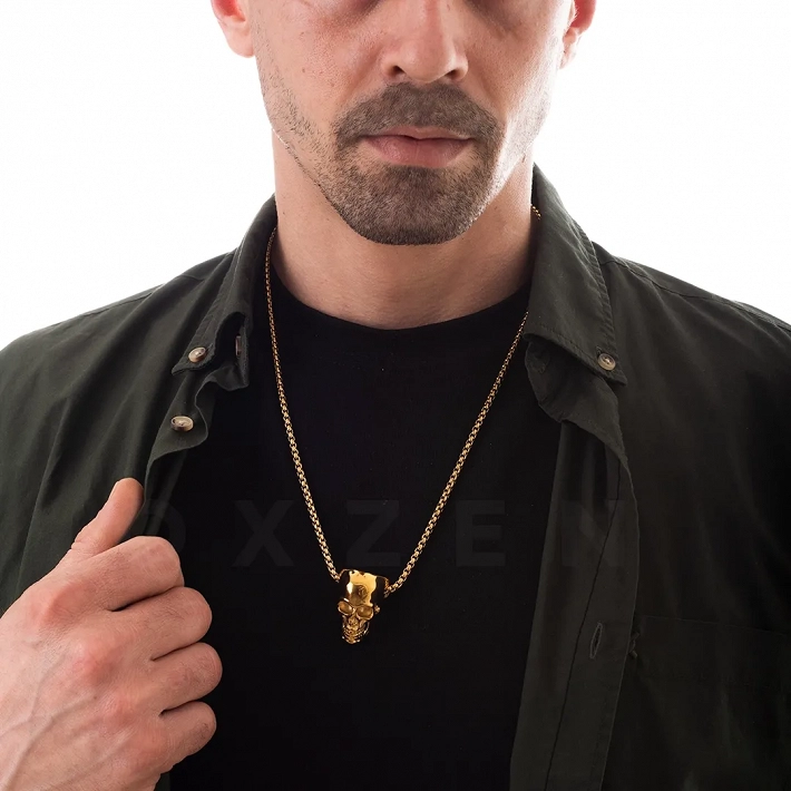 Κολιέ από ανοξείδωτο ατσάλι Unisex νεκροκεφαλή