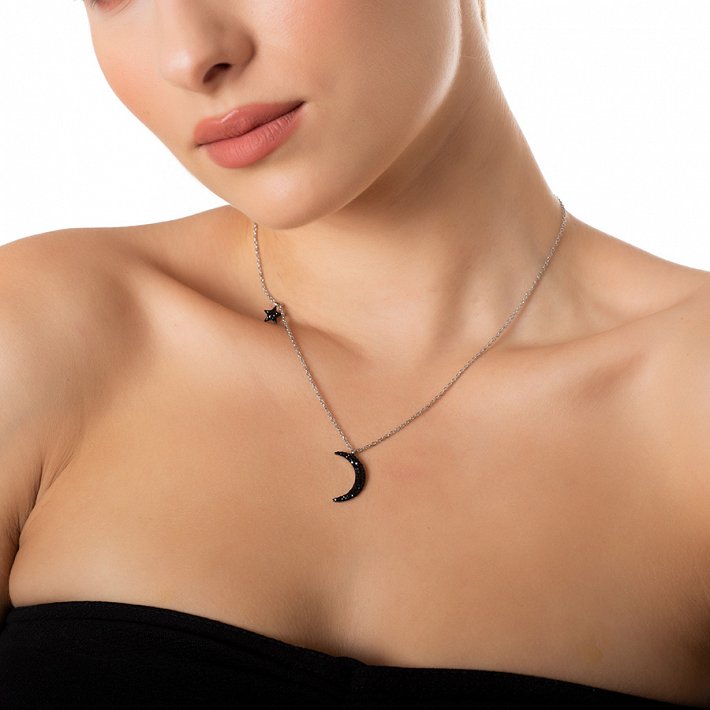 Κολιέ ατσάλινο μισοφέγγαρο και αστέρι