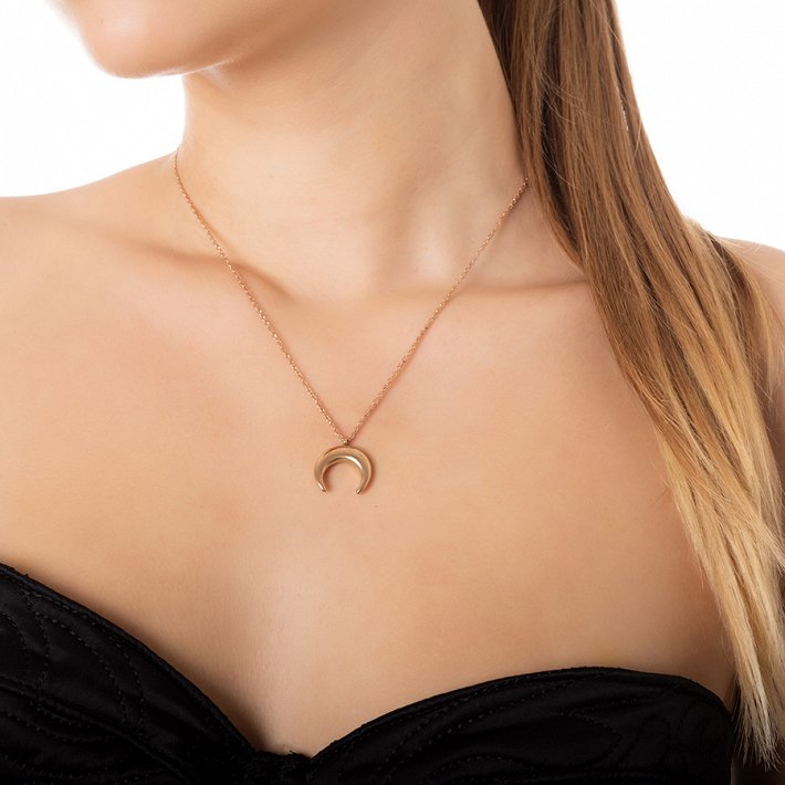 Κολιέ ατσάλι σε ρόζ χρυσό