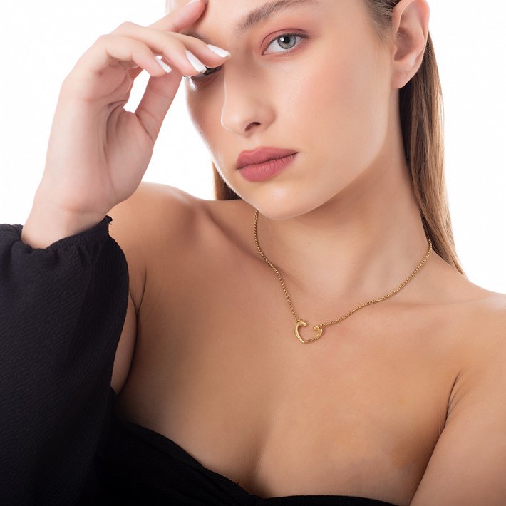 Κολιέ από ανοξείδωτο ατσάλι καρδιά