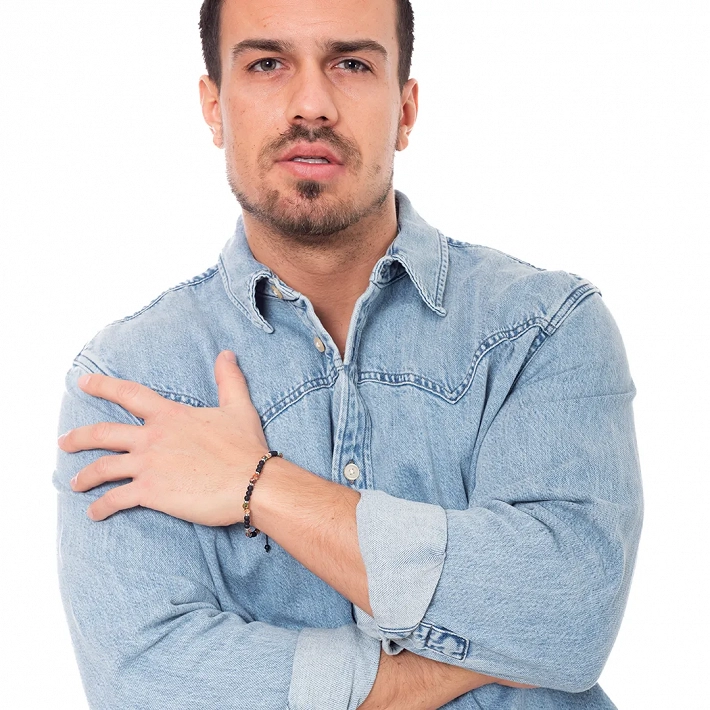 Βραχιόλι με ημιπολύτιμες ορυκτές χάντρες 4mm free size