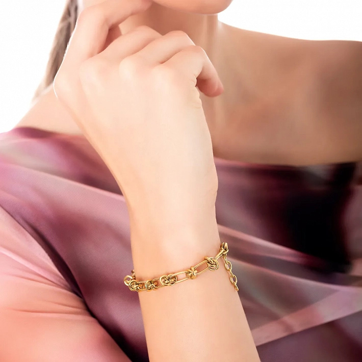 Oxzen ατσάλινο βραχιόλι με κόμπους