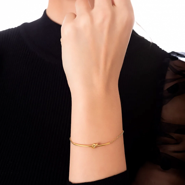 Oxzen ατσάλινο βραχιόλι με κόμπο