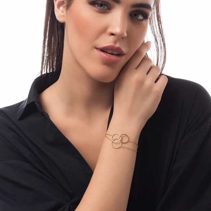 Βραχιόλι ατσάλινο με τρεις κύκλους