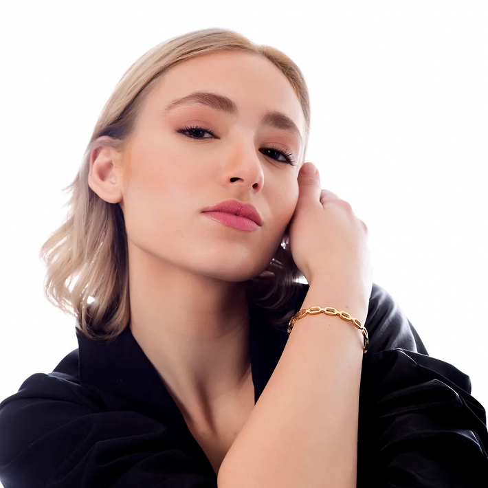 Βραχιόλι γυναικείο από ανοξείδωτο ατσάλι χειροπέδα με κούμπωμα