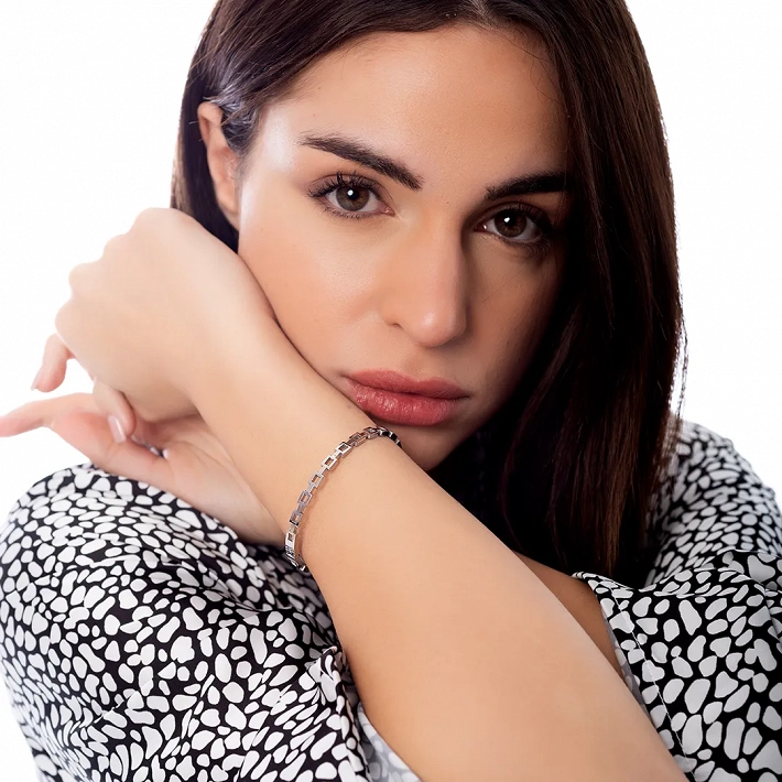 Βραχιόλι γυναικείο από ανοξείδωτο ατσάλι αλυσίδα, χειροπέδα με κούμπωμα