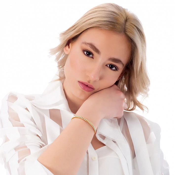 Βραχιόλι γυναικείο από ανοξείδωτο ατσάλι αλυσίδα, χειροπέδα με κούμπωμα