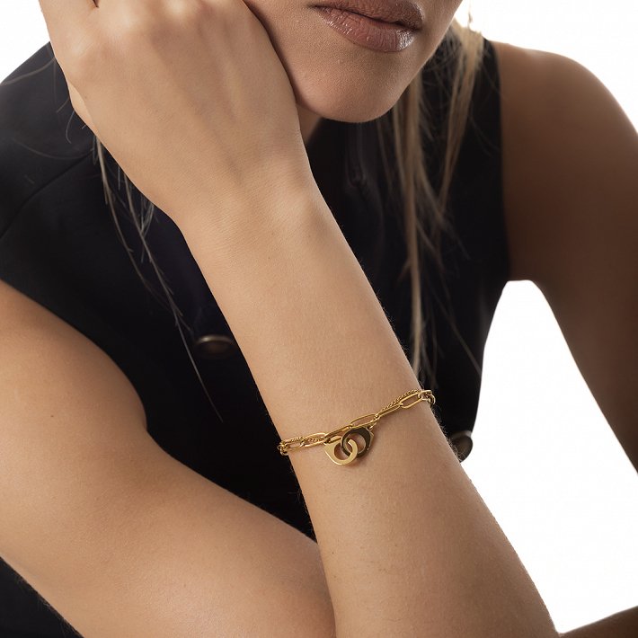 Oxzen γυναικείο βραχιόλι από ανοξείδωτο ατσάλι με χειροπέδες