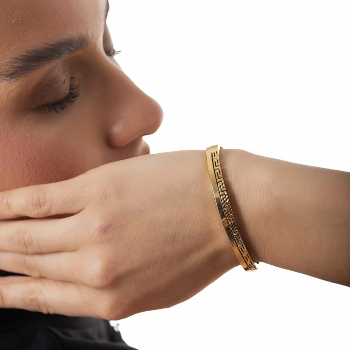 Βραχιόλι γυναικείο από ανοξείδωτο ατσάλι χειροπέδα με μαίανδρο