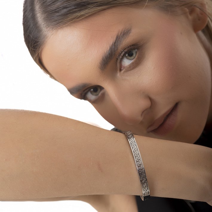 Βραχιόλι γυναικείο από ανοξείδωτο ατσάλι χειροπέδα με μαίανδρο