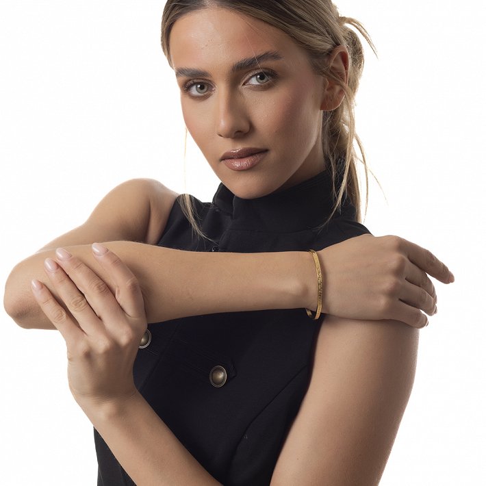 Βραχιόλι γυναικείο από ανοξείδωτο ατσάλι χειροπέδα με μαίανδρο