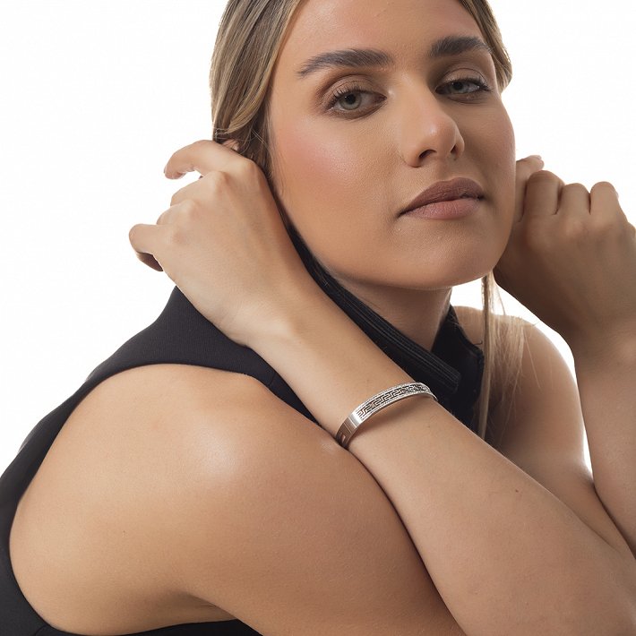 Βραχιόλι γυναικείο από ανοξείδωτο ατσάλι χειροπέδα με μαίανδρο