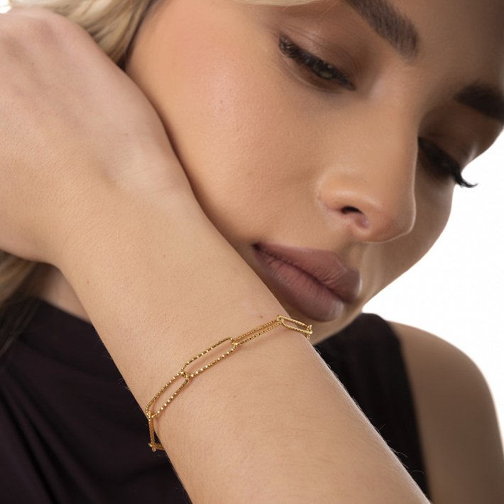 Oxzen ατσάλινο βραχιόλι διαμανταρισμένο