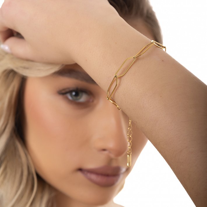 Oxzen ατσάλινο βραχιόλι λουστρέ