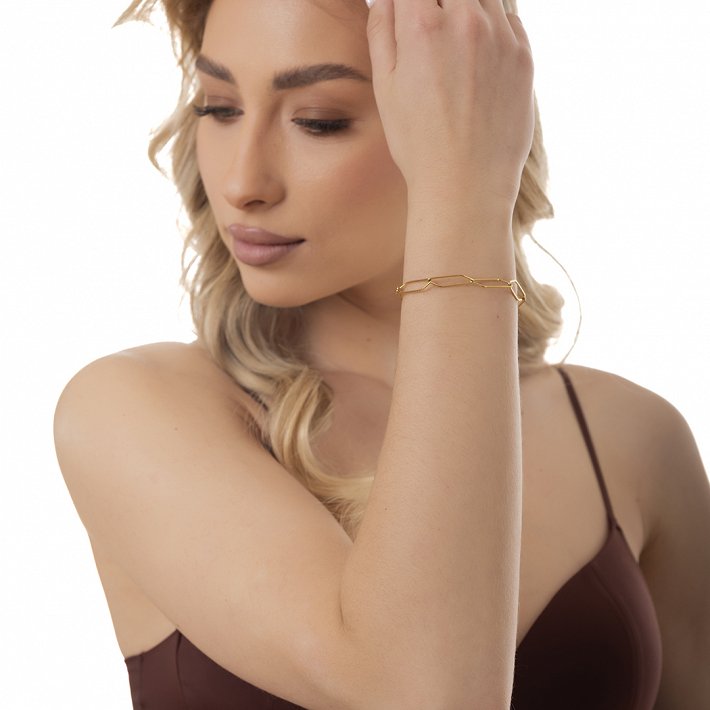 Oxzen ατσάλινο βραχιόλι λουστρέ