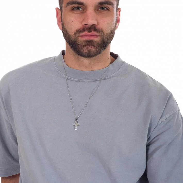 Ανδρικός σταυρός με αλυσίδα ατσάλινος