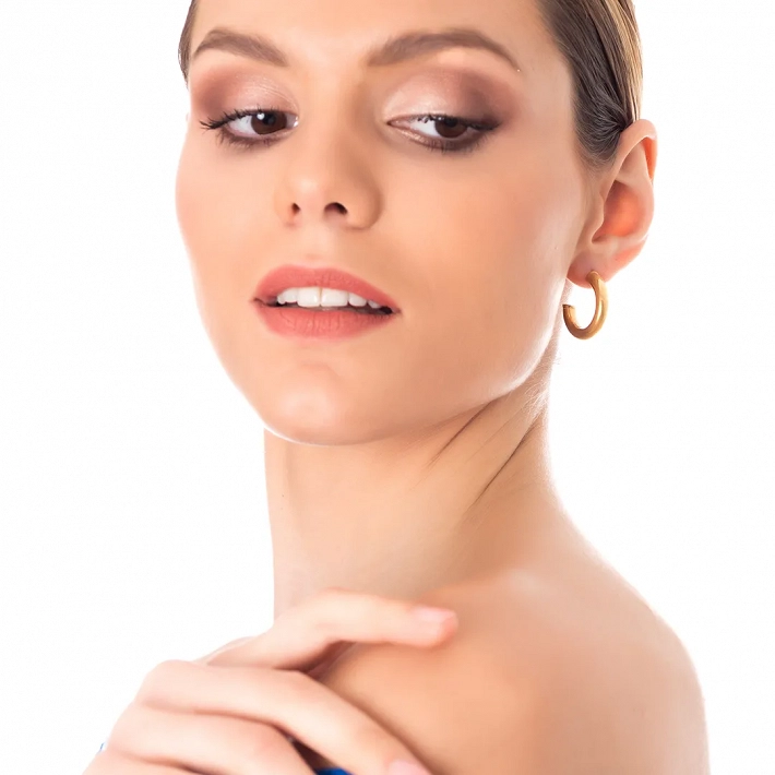 Oxzen σκουλαρίκια κρίκοι ατσάλινοι χοντροί 25mm γιαλιστεροί