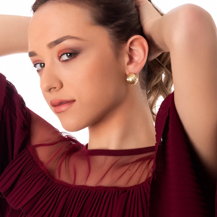 Oxzen σκουλαρίκια κρίκοι ατσάλινοι χοντροί 20mm σαγρέ