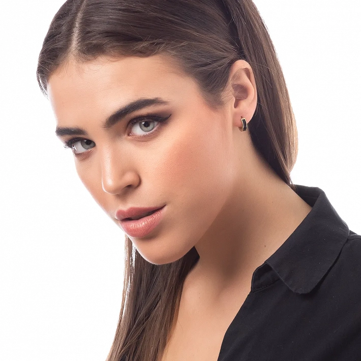 Σκουλαρίκια κρικάκια μικρά ατσάλινα 10mm με σμάλτο