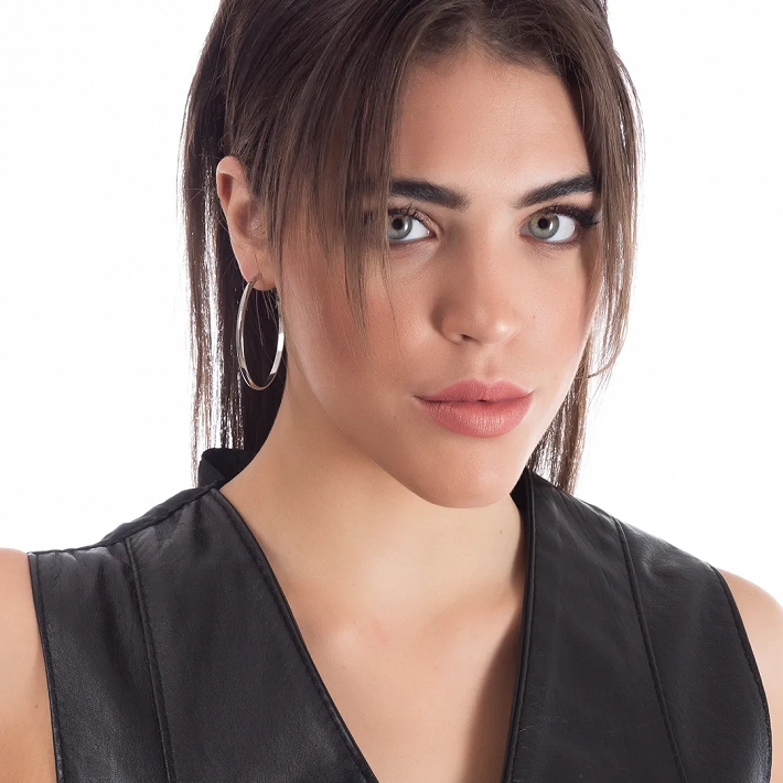 Σκουλαρίκια κρίκοι ατσάλινοι μεγάλοι 50mm