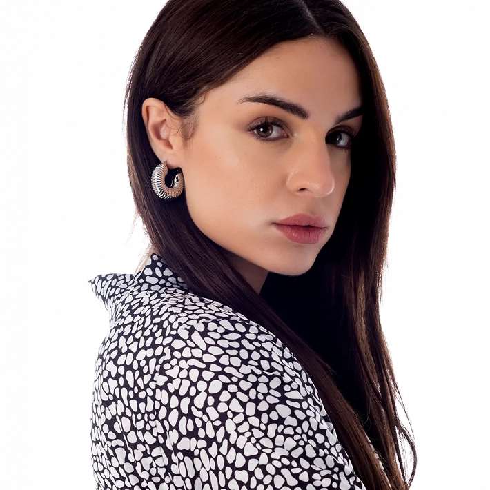 Oxzen σκουλαρίκια κρίκοι ατσάλινοι φαρδιοί