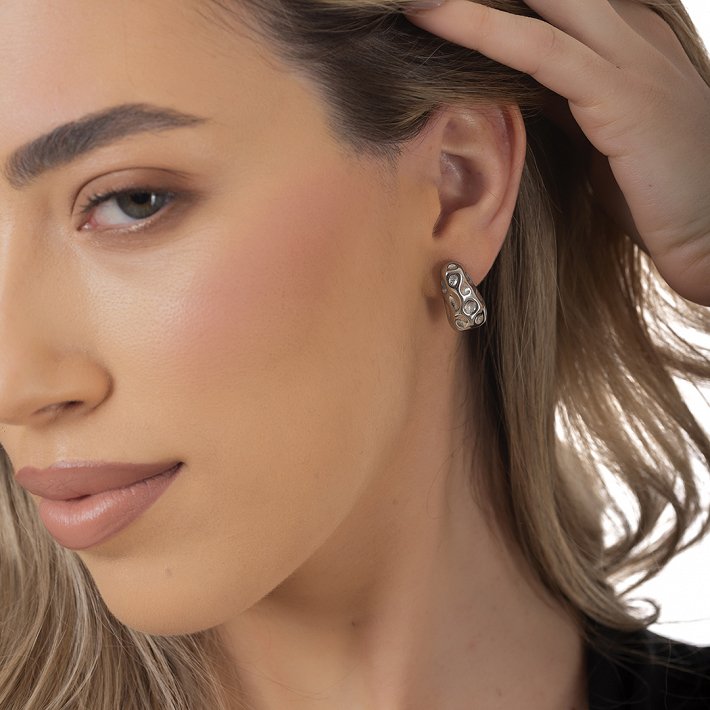 Oxzen σκουλαρίκι κρεμαστό ατσάλινο