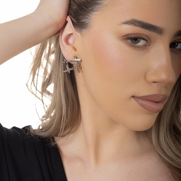 Oxzen σκουλαρίκι ατσάλινο καρφωτό