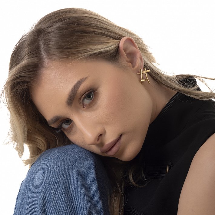 Oxzen σκουλαρίκι ατσάλινο καρφωτό