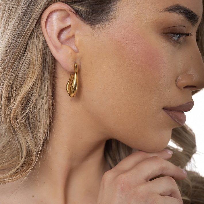 Oxzen ατσάλινος κρίκος μακρύς με ιδιαίτερο σχήμα