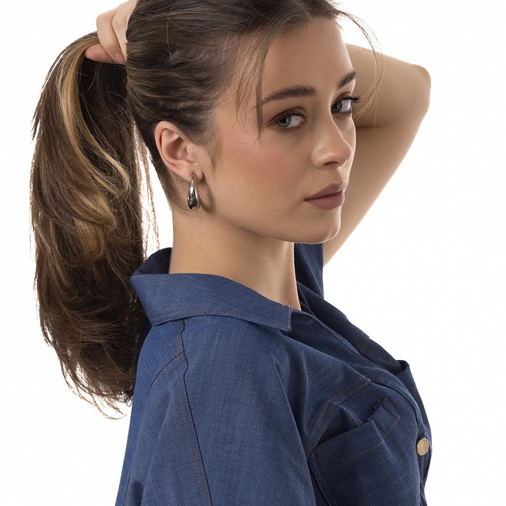 Oxzen ατσάνικο σκουλαρίκι κρίκος 30mm