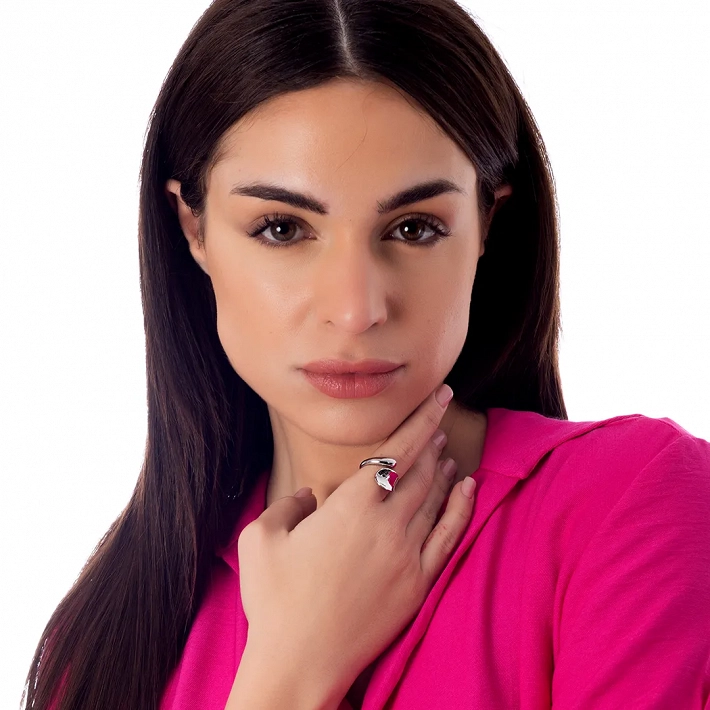 Oxzen γυναικείο δαχτυλίδι από ανοξείδωτο ατσάλι Sculptured Drops