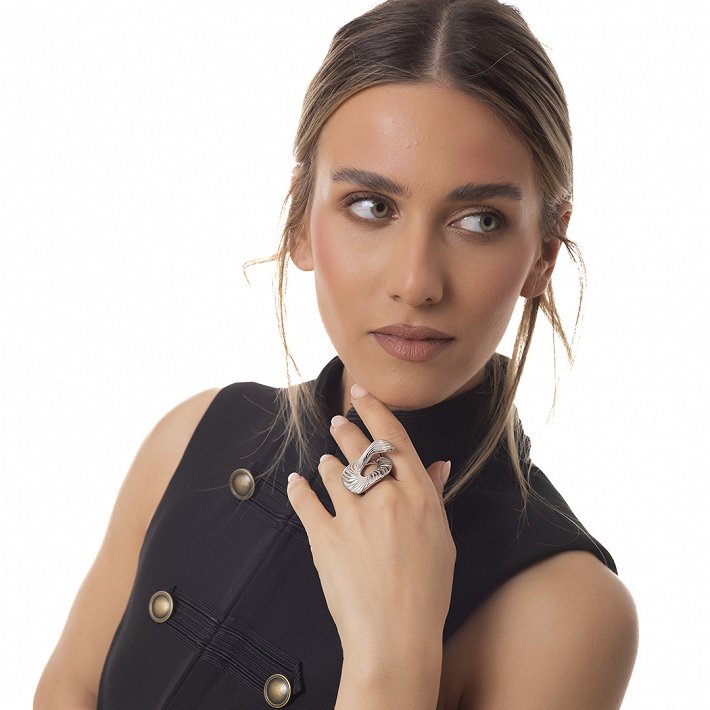 Δαχτυλίδι γυναικείο από ανοξείδωτο ατσάλι σπείρα free size