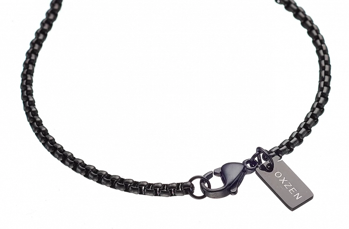 Oxzen ανδρικός σταυρός ατσάλινος ασημί με μαύρο και πέτρες ζιργκόν