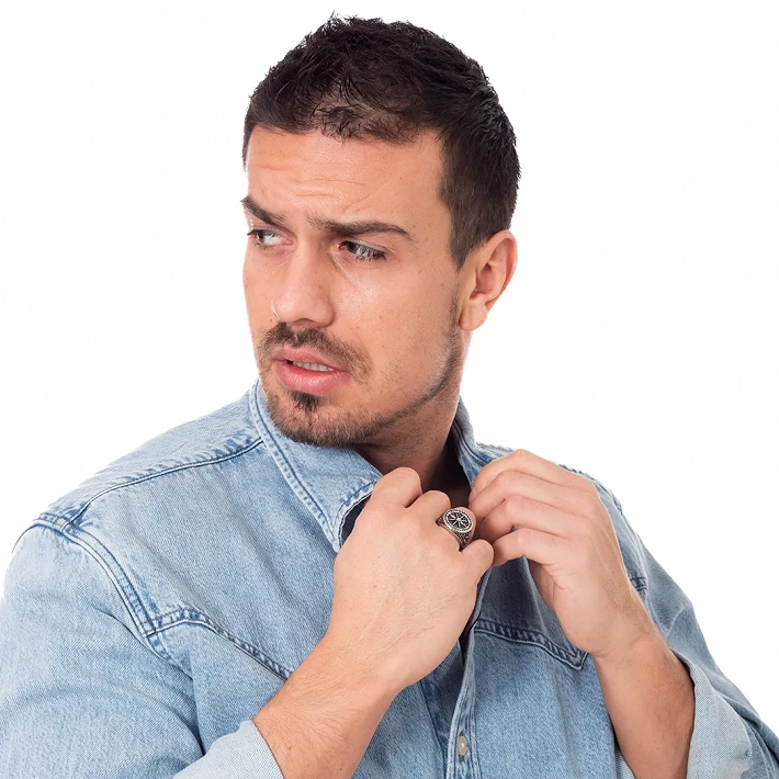 Oxzen ανδρικό δαχτυλίδι από ανοξείδωτο ατσάλι τιμόνι πλοίου