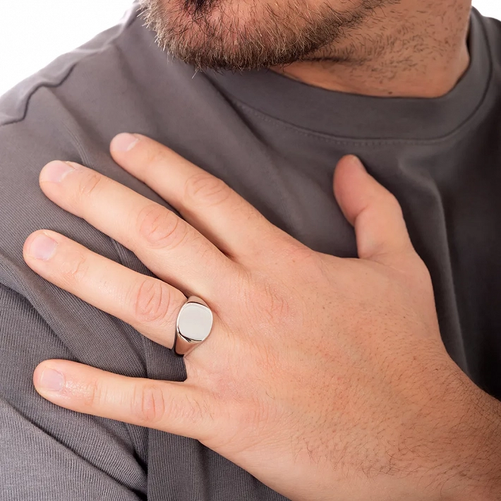 Oxzen ανδρικό δαχτυλίδι από ανοξείδωτο ατσάλι τετράγωνο