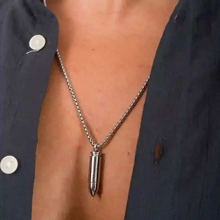 Κολιέ Unisex από ανοξείδωτο ατσάλι σφαίρα με χώρο αποθήκευσης