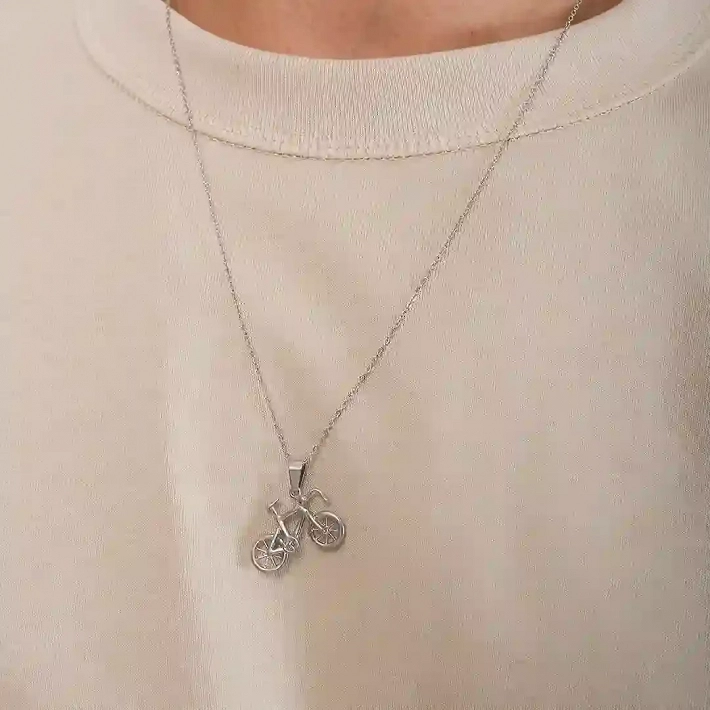 Κολιέ Unisex από ανοξείδωτο ατσάλι ποδήλατο