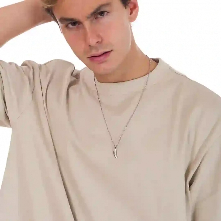 Κολιέ Unisex από ανοξείδωτο ατσάλι φτερό μικρό