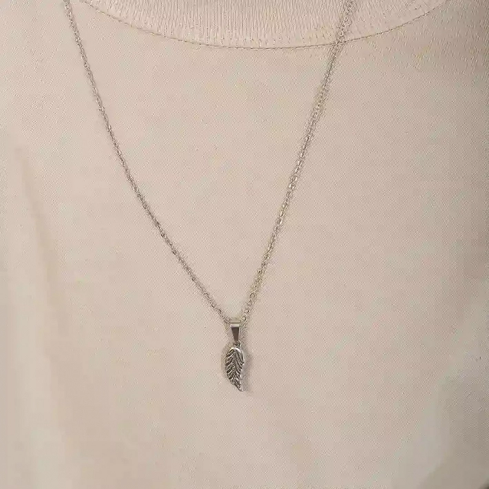 Κολιέ Unisex από ανοξείδωτο ατσάλι φτερό μικρό