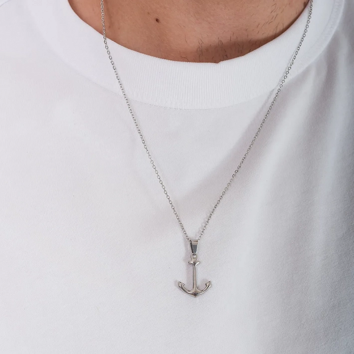 Κολιέ ανδρικό από ανοξείδωτο ατσάλι άγκυρα