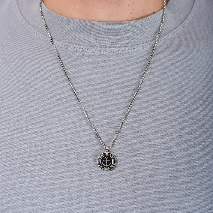 Κολιέ ανδρικό από ανοξείδωτο ατσάλι με άγκυρα