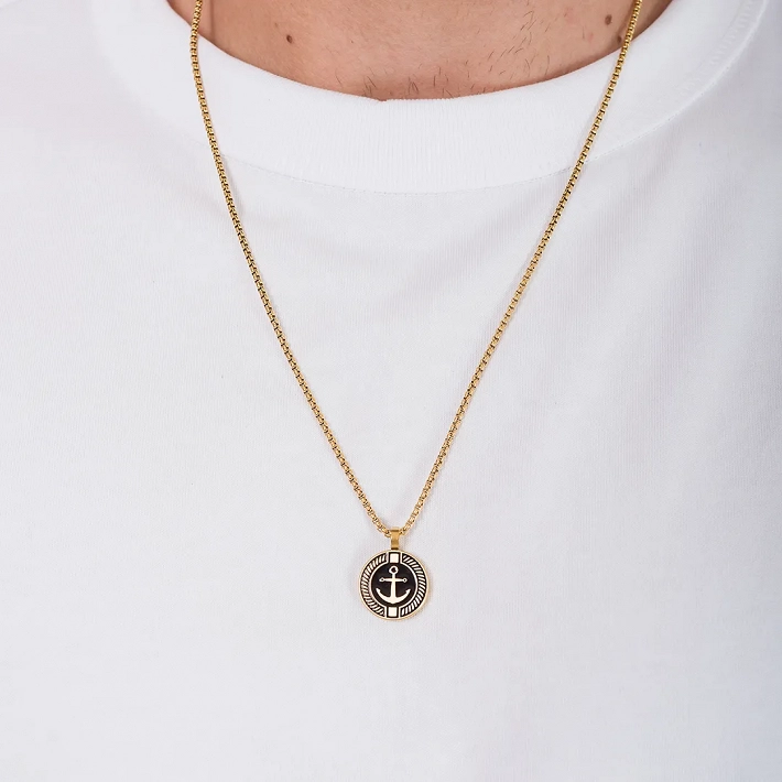 Κολιέ ανδρικό από ανοξείδωτο ατσάλι με άγκυρα