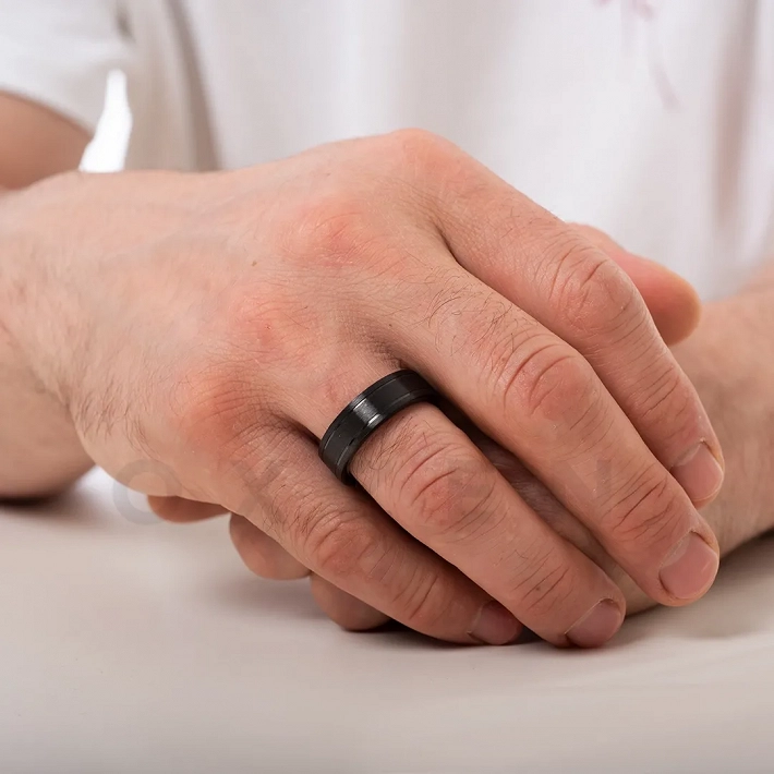 Δαχτυλίδι από ανοξείδωτο ατσάλι ανδρική βέρα μαύρη