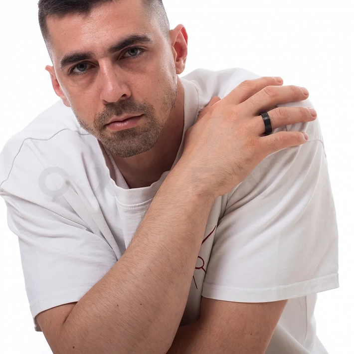 Δαχτυλίδι από ανοξείδωτο ατσάλι ανδρική βέρα μαύρη