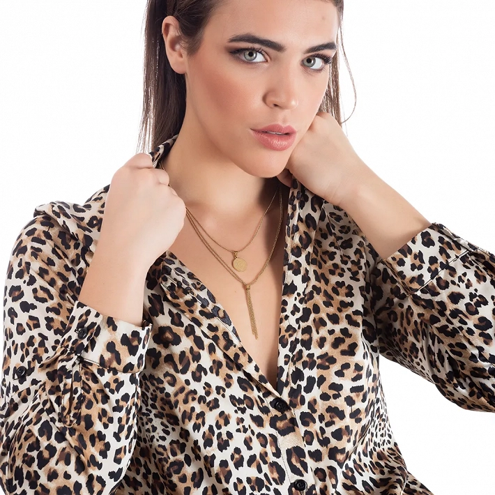 Κολιέ γυναικείο από ανοξείδωτο ατσάλι τριπλό γραβάτα