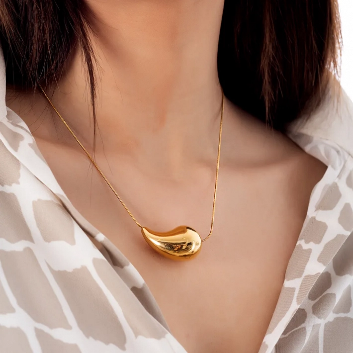 Κολιέ ατσάλινο Chunky drop