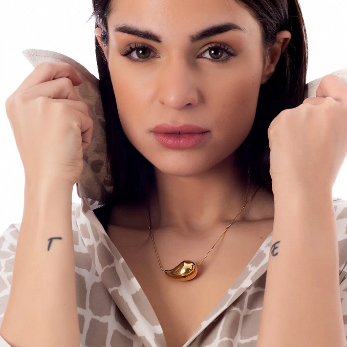 Κολιέ ατσάλινο Chunky drop