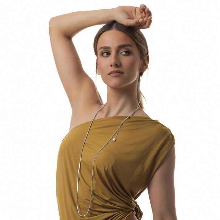 Γυναικείο κολιέ από ανοξείδωτο ατσάλι διπλό μακρύ