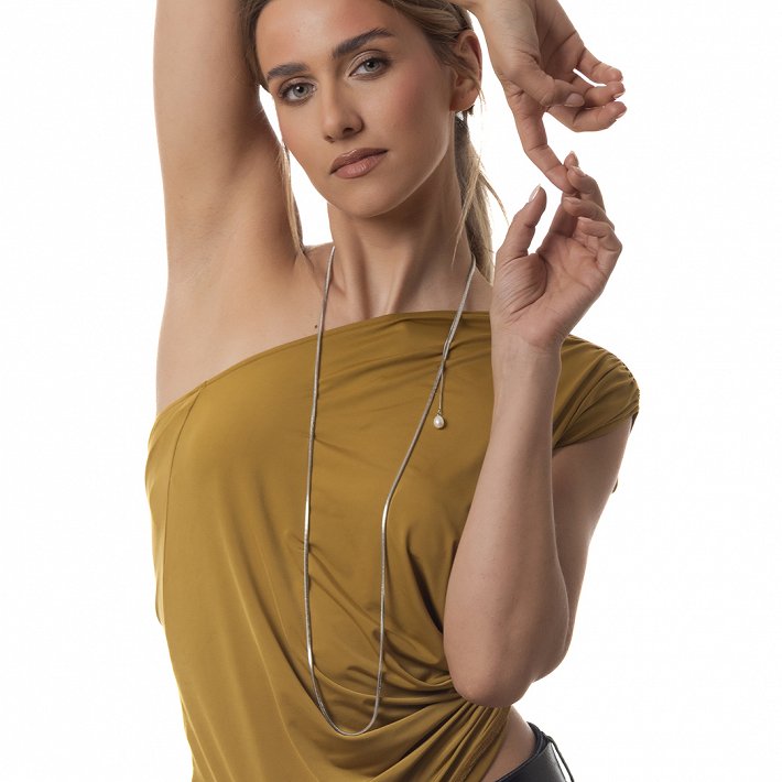 Γυναικείο κολιέ από ανοξείδωτο ατσάλι διπλό μακρύ