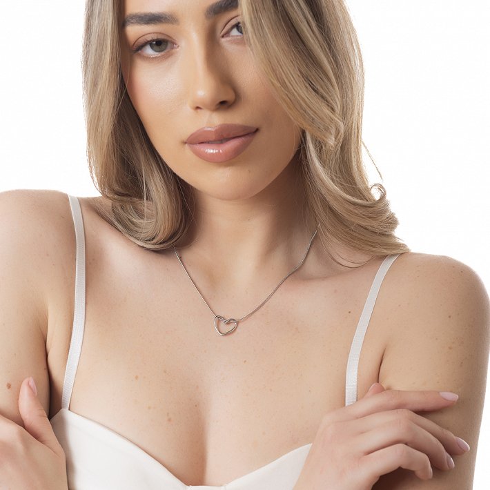 Oxzen γυναικείο κολιέ από ανοξείδωτο ατσάλι με καρδούλα